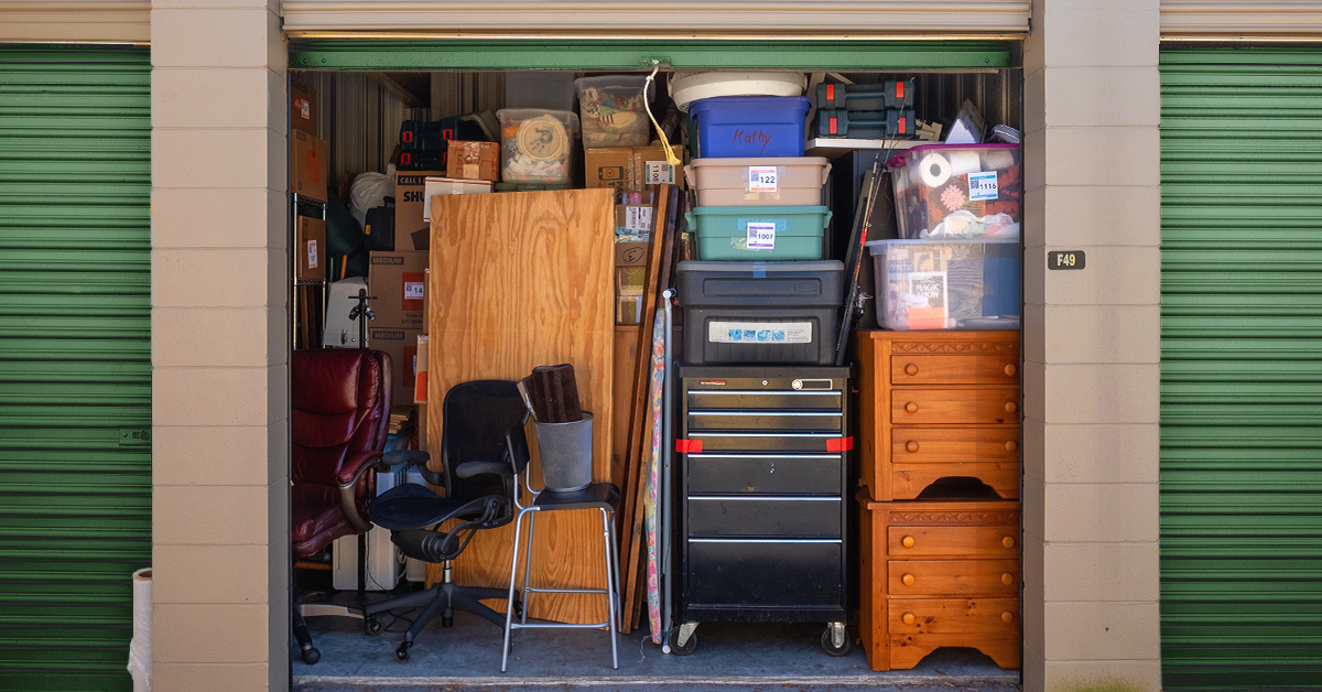 The inside of a storage unit in Bryan/College Station