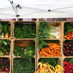 Locally-grown produce at a farmers market